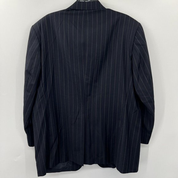 Lauren Ralph Lauren Men's 46 R 100% Wool Black Striped 3 Button Suit Jacket - Picture 2 of 6